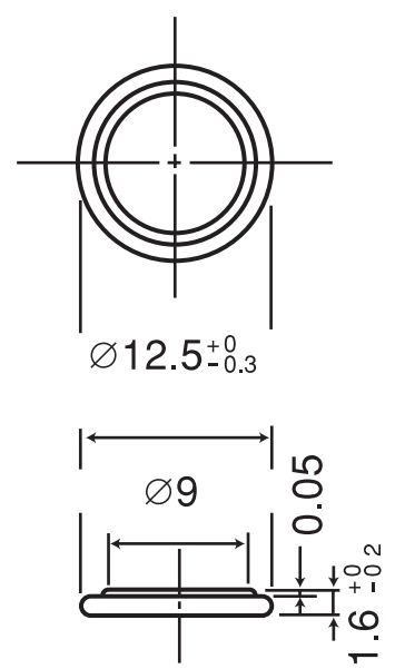 CR1216 Battery Dimensions